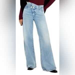 Good American Sky Blue Flare Jeans